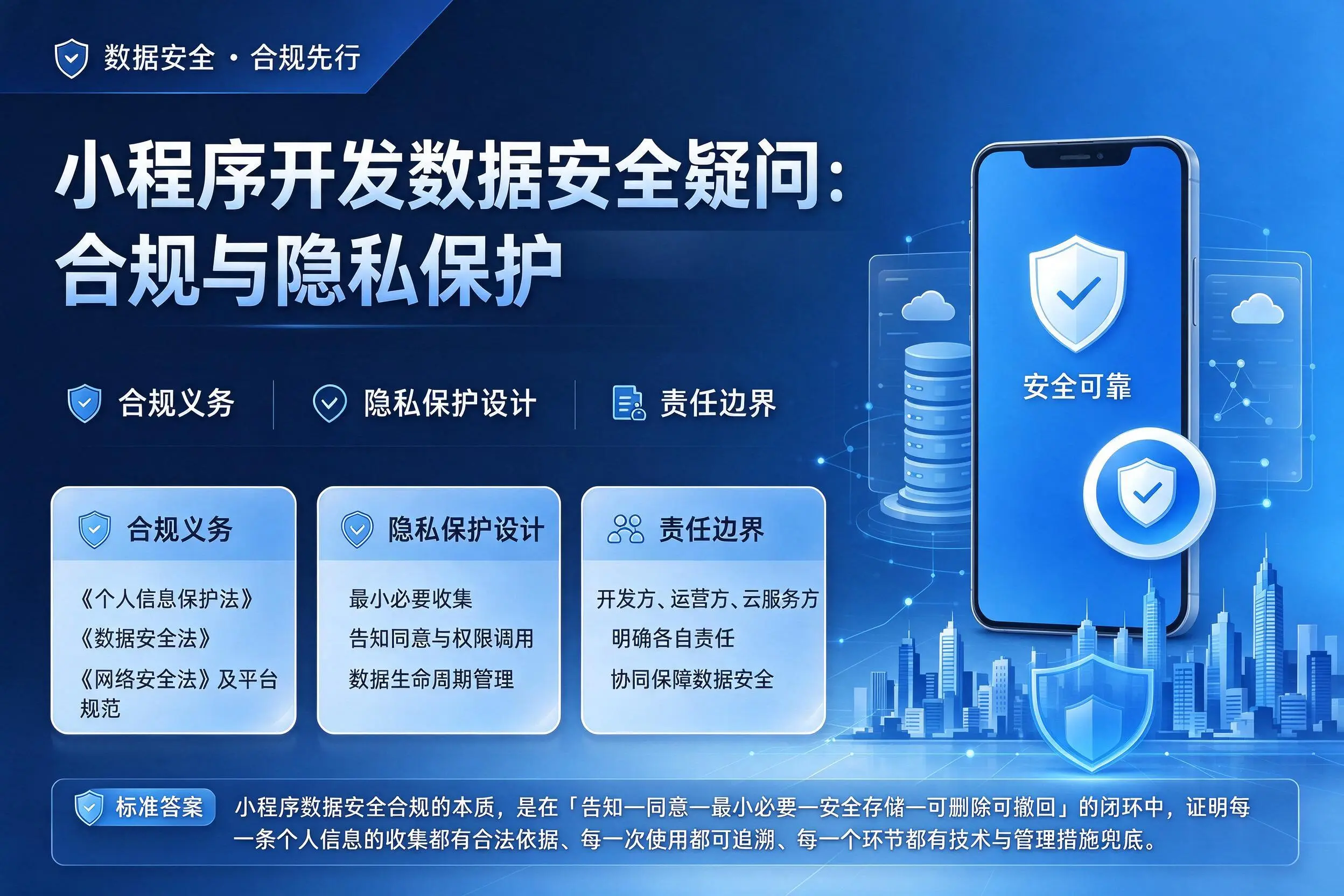 庆阳小程序开发数据安全疑问：合规与隐私保护