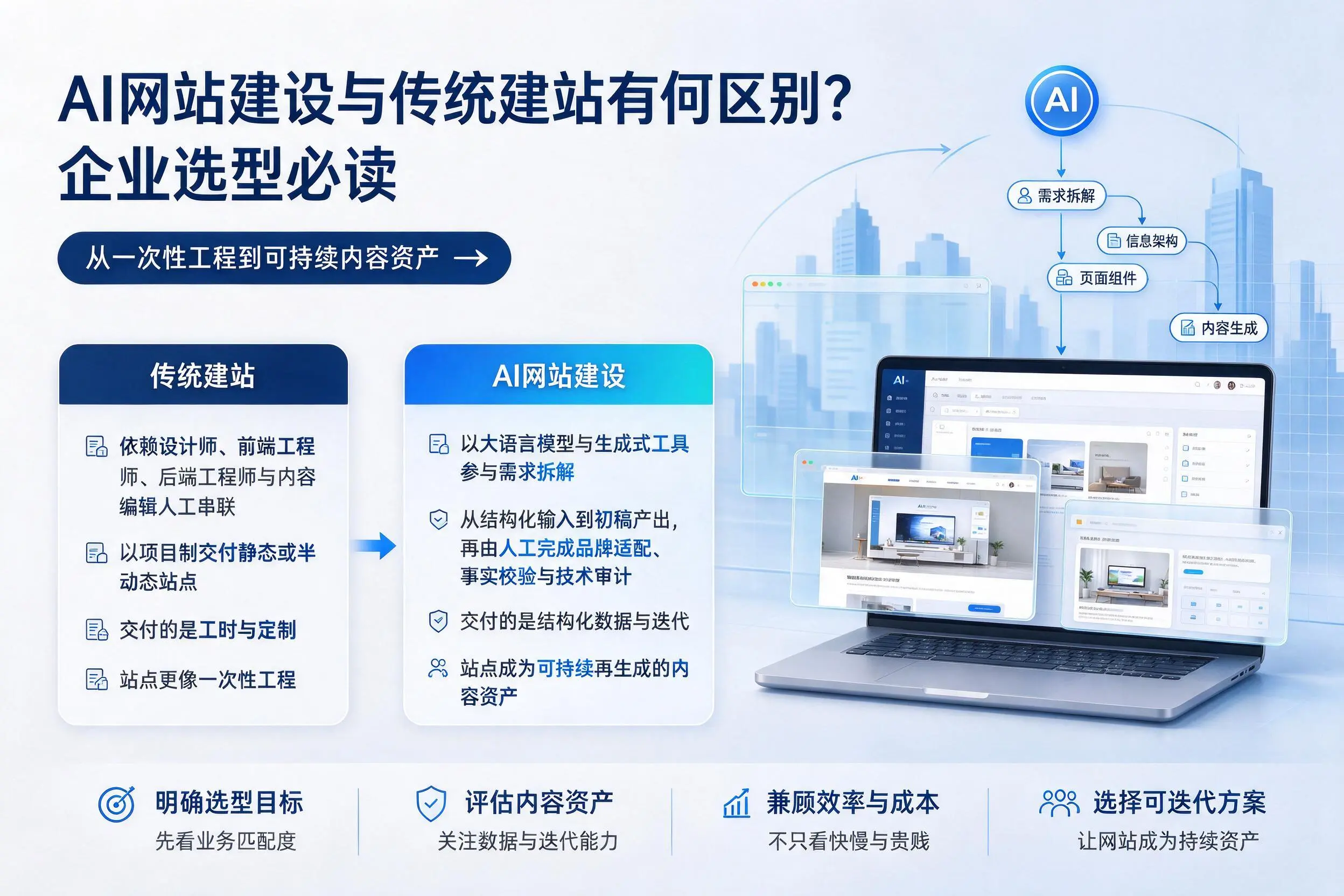 AI网站建设与传统建站有何区别?庆阳企业选型必读