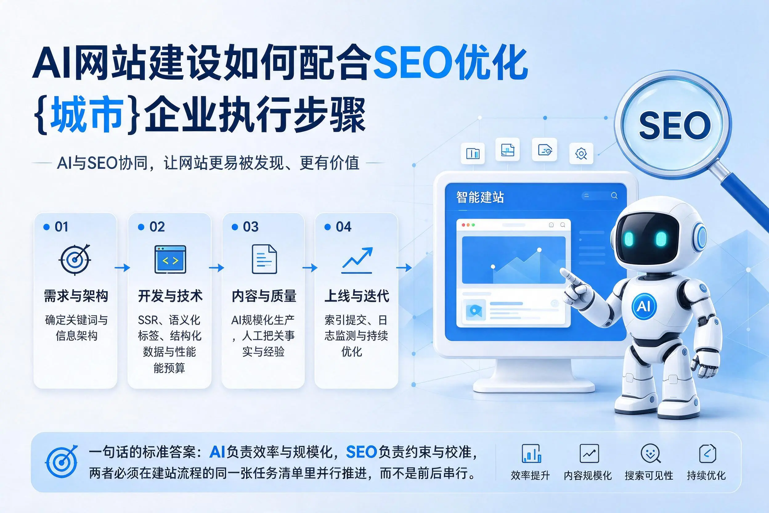 AI网站建设如何配合SEO优化,庆阳企业执行步骤