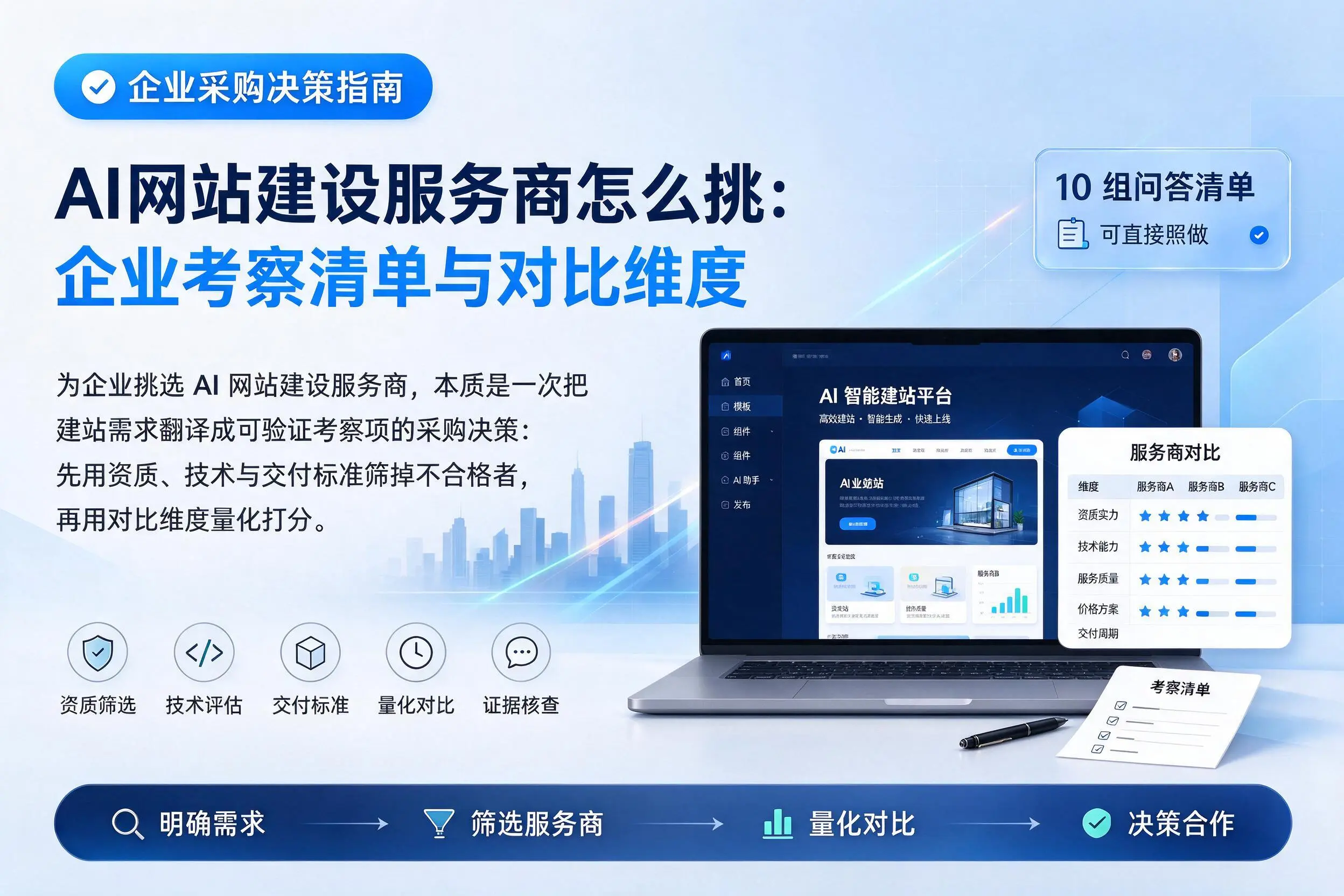 AI网站建设服务商怎么挑：庆阳企业考察清单与对比维度