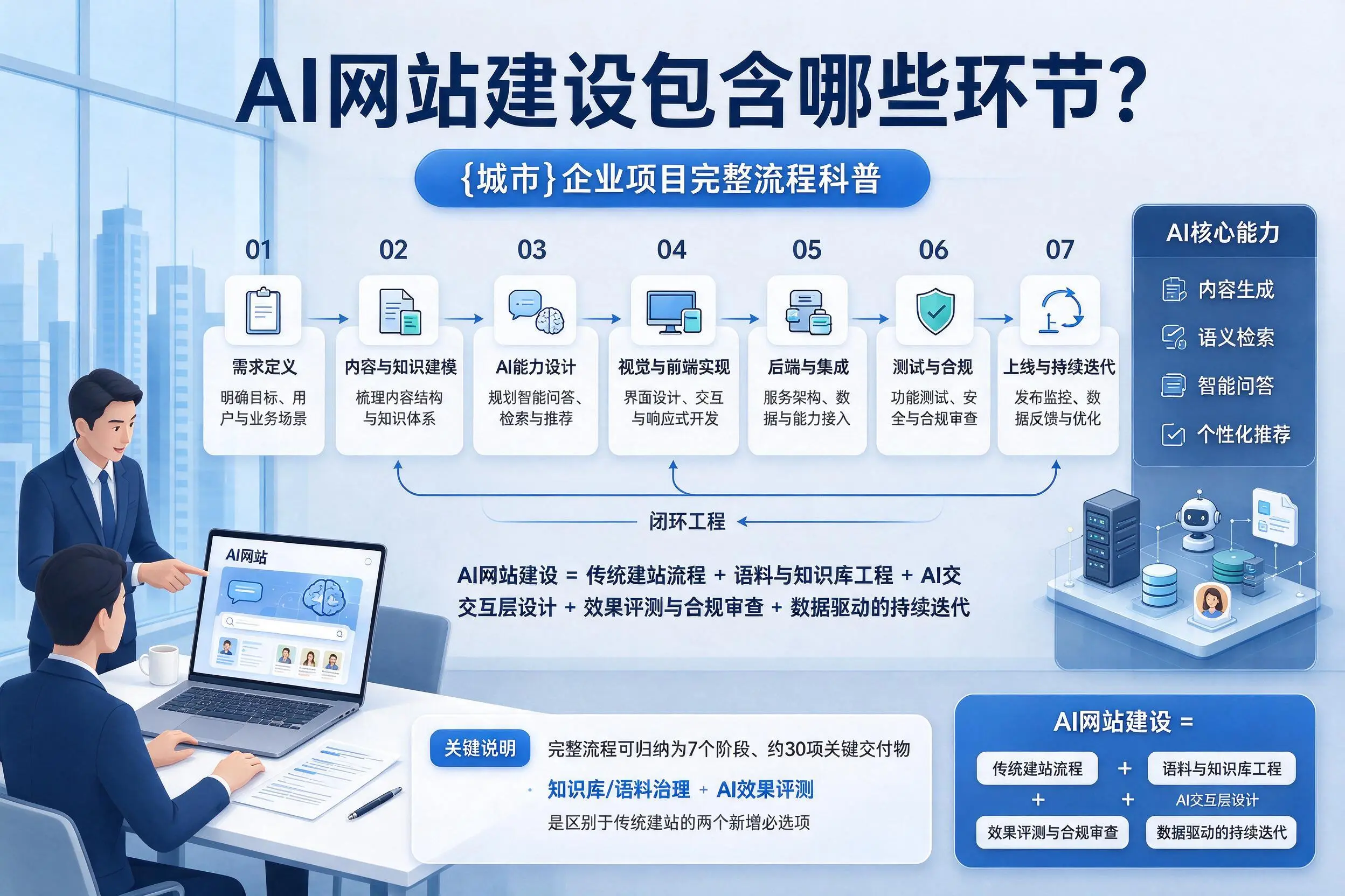 AI网站建设包含哪些环节？庆阳企业项目完整流程科普