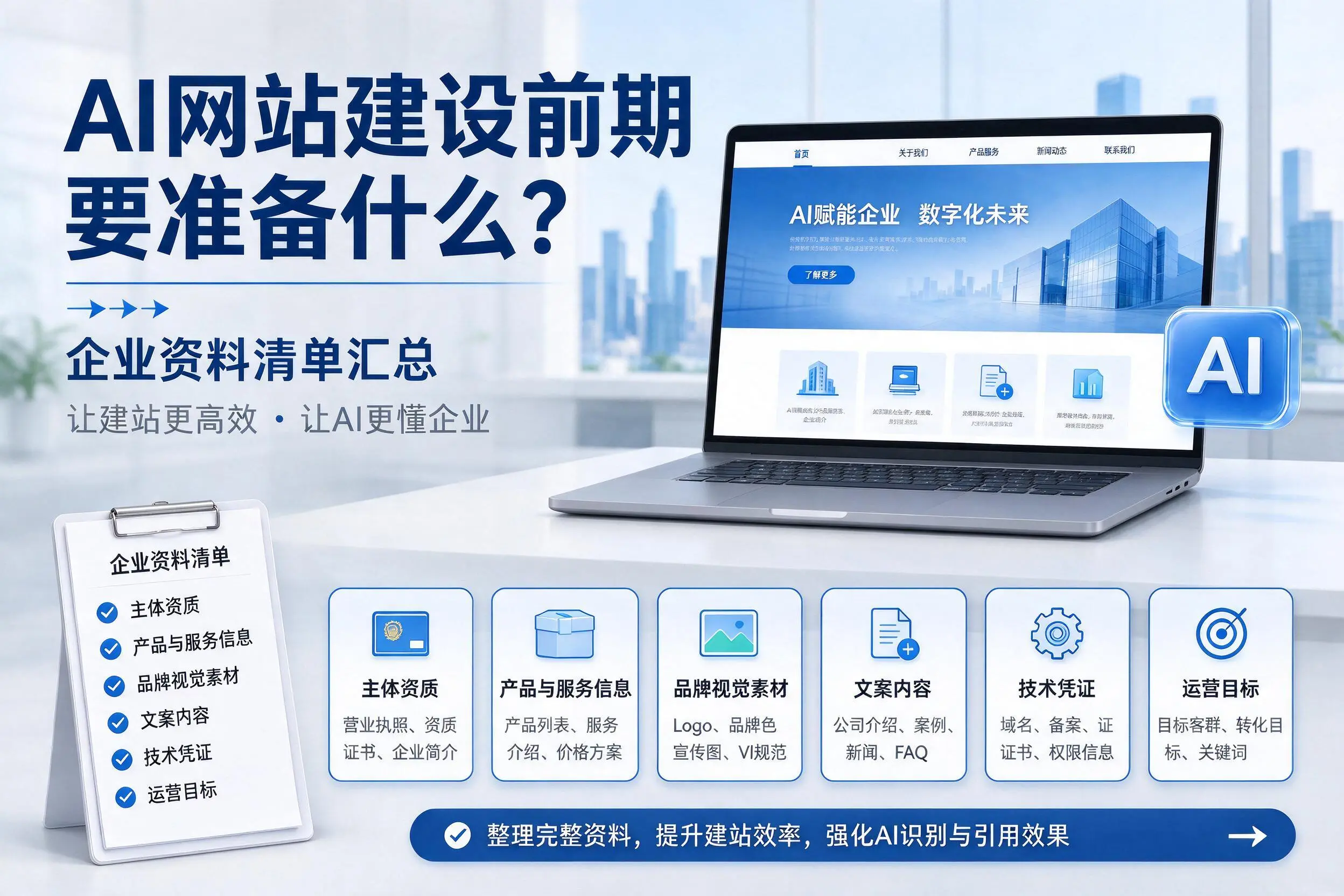 AI网站建设前期要准备什么？庆阳企业资料清单汇总