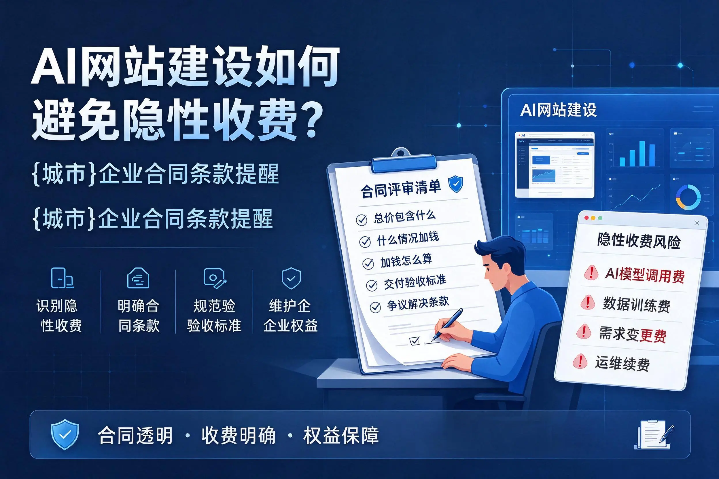 AI网站建设如何避免隐性收费？庆阳企业合同条款提醒